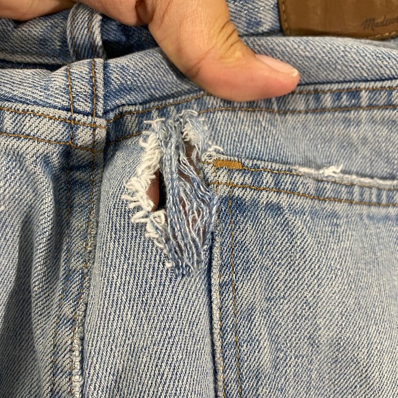 Madewell Jeans 23 Dadjean Light Blue High Rise Denim Boyfriend Bleached Edition - Picture 15 of 16